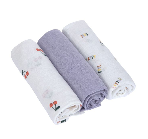 [536072] Laessig | Tetra Doek L Happy Fruits Cherry 3-pack 80x80cm