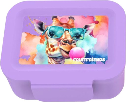 [537155] Lunch Buddies | Koekendoosje Animals Giraffe Paars 130x95x50mm