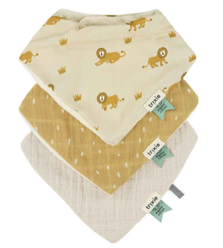 [537357] Trixie | Spuugdoekje Liverly Lion All over Leeuw 3-pack