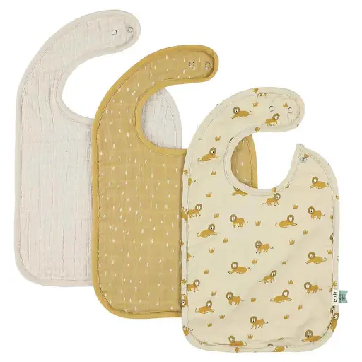 [537358] Trixie | Slabbetje Lively Lion Geel 3-pack