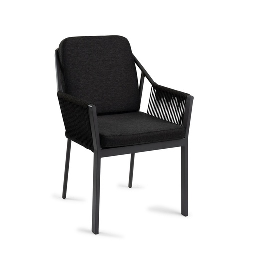 [537577] Liv Dining Chair Stackable Black 58 x 61 x 81 cm