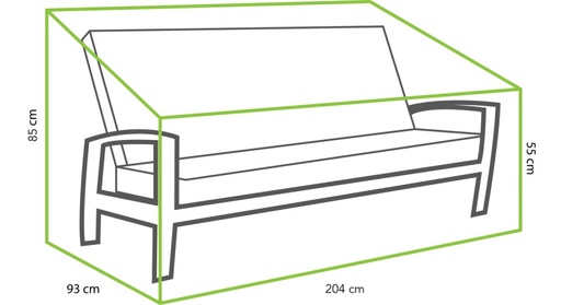 [537578] Cover For Valencia / Queens Lounge 3-Seater 204 x 93 x 95/55cm