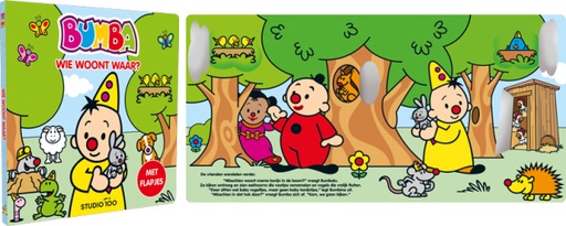 [538441] Bumba | Boek Wie Woont Waar Kartonboek met Flapjes 