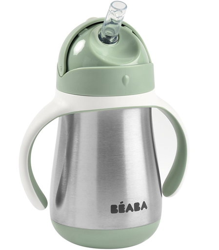 [538680] Beaba | Drinkbeker met Rietje RVS Groen 250ml 