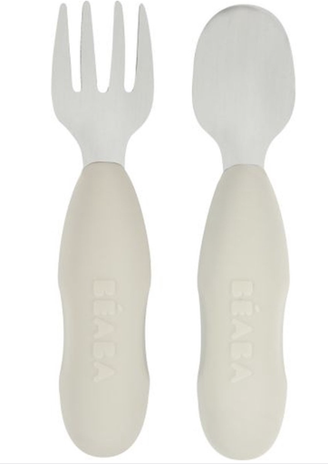 [538684] Beaba | Set van 2 roestvrijstalen besteksets velvet grey