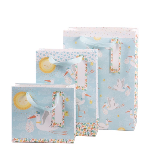 [538883] GESCHENKZAK | Ooievaar | Blauw | 22x30x11cm  