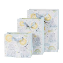 [538894] GESCHENKZAK | Olifant | blauw | 18x25x8cm