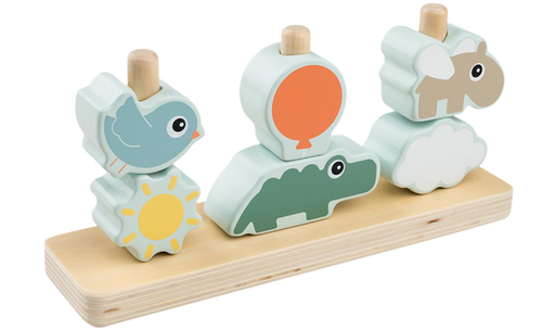 [538983] Done by Deer | Blokken Stacking Toy Happy Clouds Hout+12M
