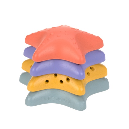 [539090] Laessig | Strandspeelgoed Stacking Toy Starfish Pink/Lilac/Yellow/Blue