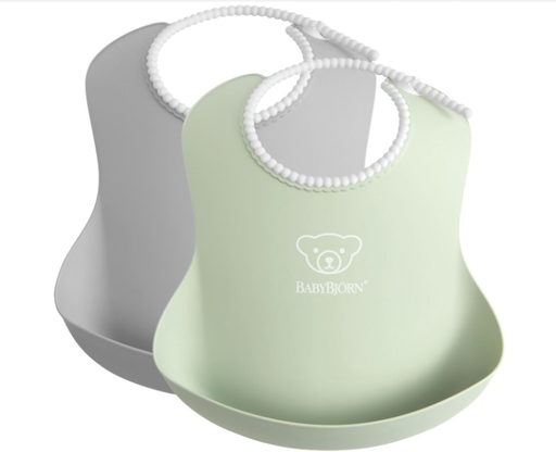 [539108] Babybjorn | Slabbetje Grijs/Pastelgroen 2-pack