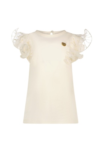 Le Chic | T-Shirt Nobly Gold Net T-Shirt Pearled Ivory