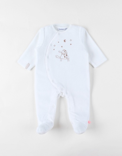 Noukies | Pyjama Newborn Velours Schildpad Wit