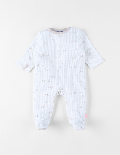 Noukies | Pyjama Newborn Jersey Geribbeld All Over Schildpad Wit