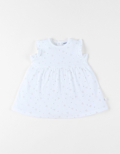 Noukies | Jurk Newborn Jersey All Over Bloemen Wit