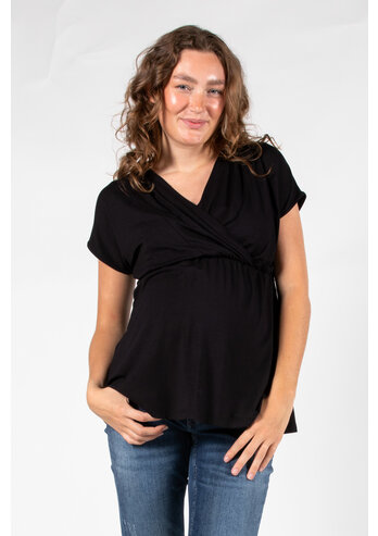 Love2Wait | T-shirt vr Borstvoeding EcoVero  Black