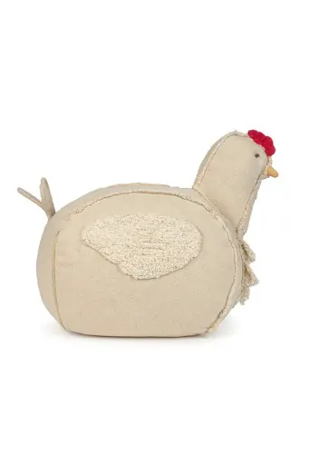 [543481] Lorena Canals | Poef Chicken Kip Wit 60x40x44cm