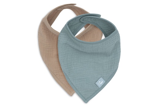 [543518] Jollein | Slabbetje Bandana Hydrofiel Sea Green/Biscuit 2-pack
