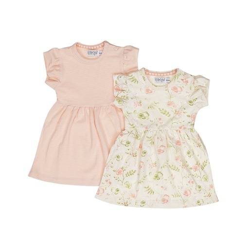 Dirkje | Jurk Girls Fresh Faded peach 2-pack