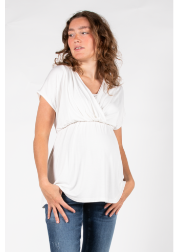 Love2Wait | T-shirt vr Borstvoeding EcoVero Offwhite