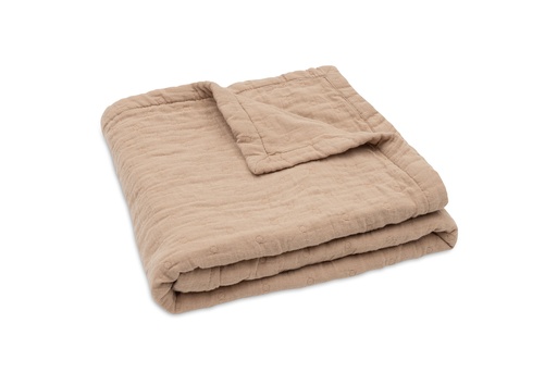 [544506] Jollein | Deken Hydrofiel Jacquard Biscuit Bruin75x100cm 