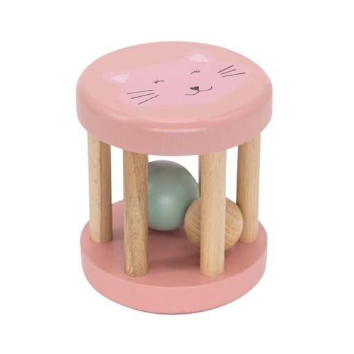 [546227] Trixie | Rolling Rattle Hout Mrs. Cat Roze