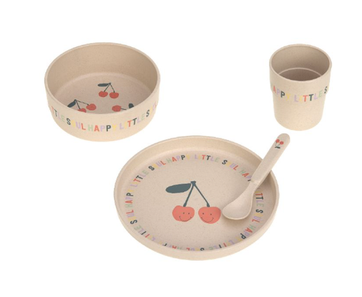 [546248] Laessig | EETSET, Dish Set, Happy fruits Cherry PP/Cellulose, 4 delig 
