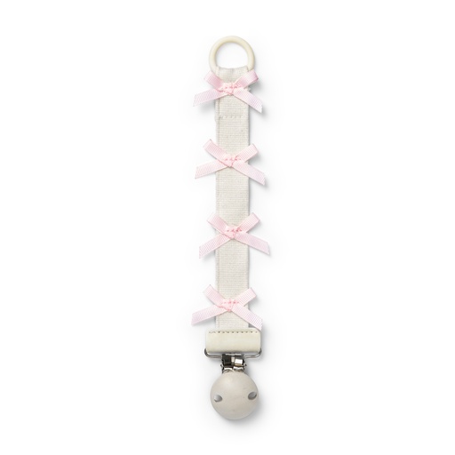 [546292] Elodie | Fopspeenketting All About Bows Hout All over Strikjes Ecru/Roze