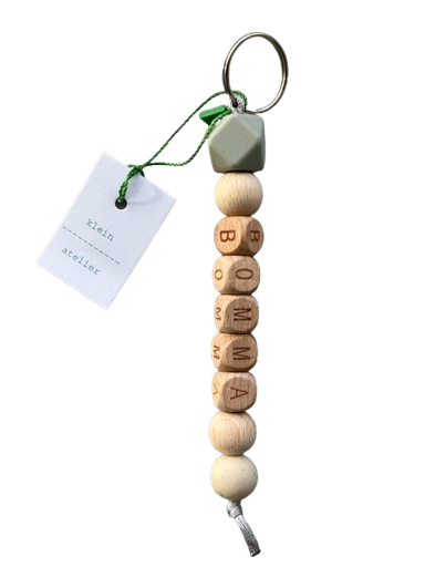 [546779] Klein Atelier | Sleutelhanger BOMMA Sage/Speckels Ecru