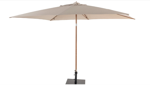 [546889] 4SO | Parasol Azzurro Woodlook Frame Sand 195g/m2 Doek:100% Solefin  Kantelbaar 2 Richtingen 200x300cm