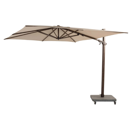 [546912] 4SO | Parasol Siesta Premium Zweefparasol Wenge Frame Beach Doek: 100% Solefin Draaibaar Kantelbaar 300x300cm