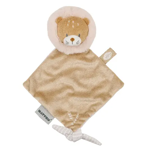 [547043] Nattou | Knuffeldoek Flo,Ernest&Oli Mini Knuffeldoek Leeuw Ernest