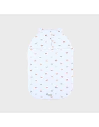 [547176] Noukies | Voetenzak Elephant Muslin All over Olifanten Wit