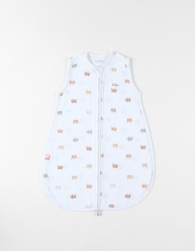 [547178] Noukies | Slaapzak Elephant Muslin All over Olifant <1TOG Wit 50cm  