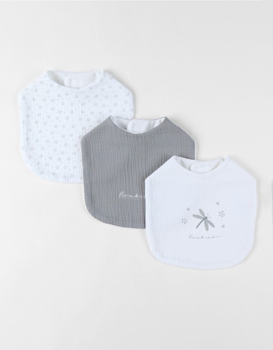 [547184] Noukies | Slabbetje Bloemen Muslin 3-pack