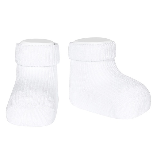 [547450] Condor | Kousen Fine rib ankle socks with folded cuff Wit