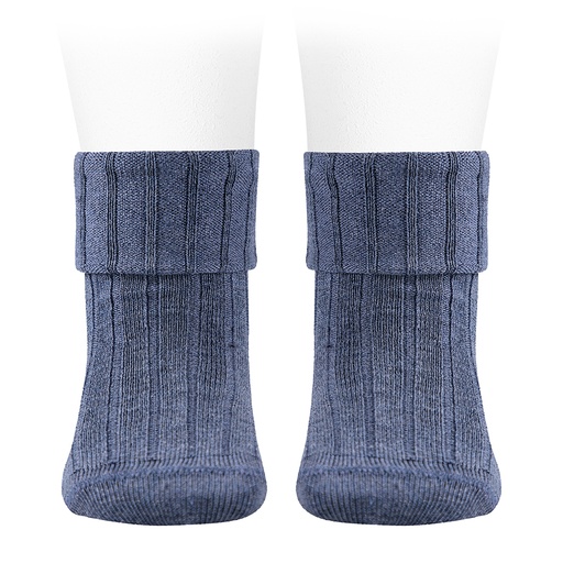 Condor | Kousen Rib socks with double-folded cuff Anthraciet