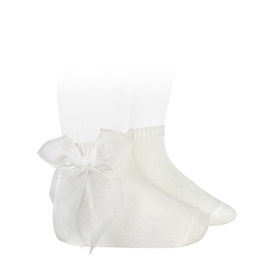 Condor | Kousen Cotton Socks with Organza Bow Nata