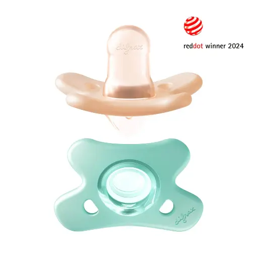 [547614] Difrax | Fopspeen Pinky Premature Soother Aqua/Moonstone 0-2M 2-pack