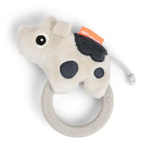 [549006] Done by Deer | Rammelaar/Bijtring Dotti Sand Koe Sensory Rattle