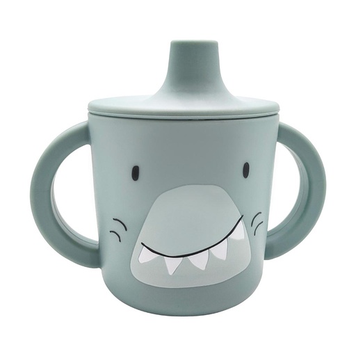 [549222] Trixie | Drinkbeker Mr. Shark Silicone Tuitbeker Grijs 200ml