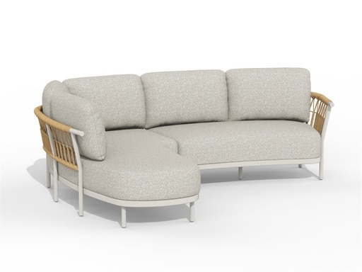 [549650] Fresca Lounge Set Organic Complete Right Creme White 214 x 167 x 72 cm