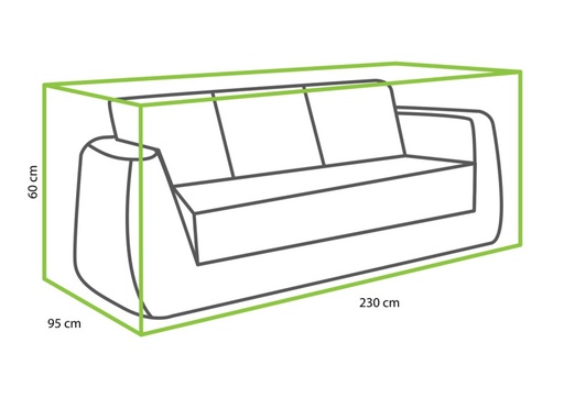 [549656] Tierra | Afdekhoes Cover For Wakkanda Lounge 3-Seater 230x95x60cm