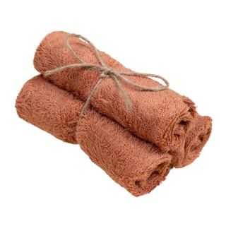 [549672] Timboo | Handdoek Gastendoek Bamboe Sunrise Orange  29,5x50cm 3-pack