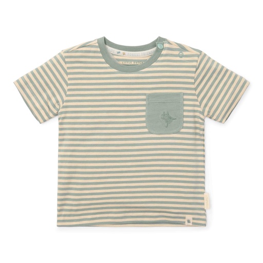 Little Dutch | T-Shirt Forest Friends Korte Mouw Green Stripe
