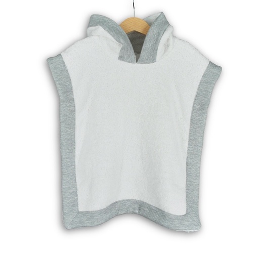 [550258] Living Nature | Poncho in badstof met boord losange grijs