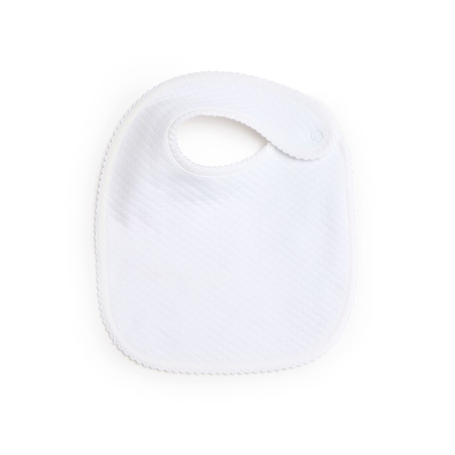 [550261] Living Nature | Bavet met drukknop losange/losange wit newborn 21x17 cm