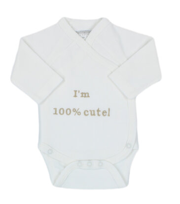 [550771] Petit Villain | Geboortebody 100% Cute Lange Mouw Ecru M50-62