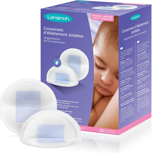 [550832] Lansinoh | Borstcompressen Wegwerp BlueLock 60-pack 