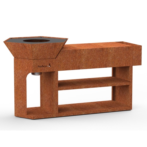 [550974] Barbecook | Barbecue Nestor Island Cortenstaal 190x55x100cm