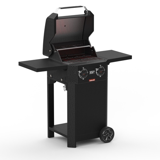 [550978] Barbecook | E-Luca elektrische barbecue met inklapbare zijtafels zwart 121.4x60.3x112.3cm